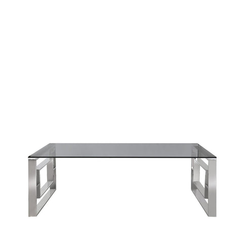 Apex Stainless Steel Coffee Table Smoked Glass Top - Dsp