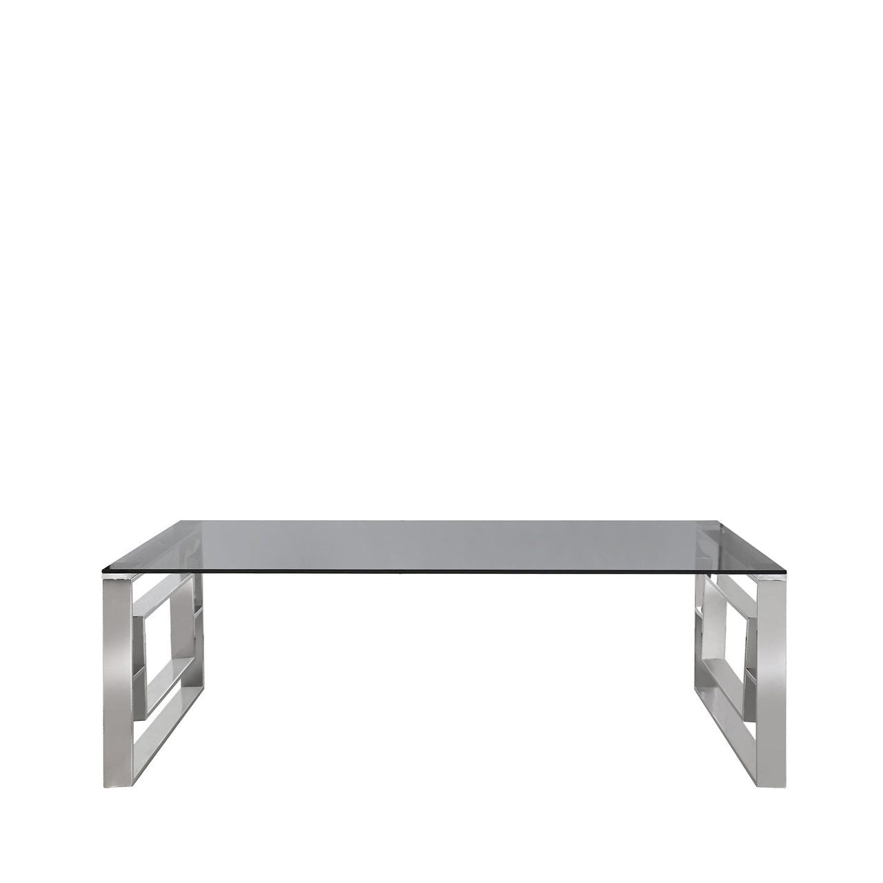Apex Stainless Steel Coffee Table Smoked Glass Top - Dsp