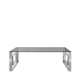 Apex Stainless Steel Coffee Table Smoked Glass Top - Dsp