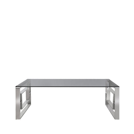 Apex Stainless Steel Coffee Table Smoked Glass Top - Dsp