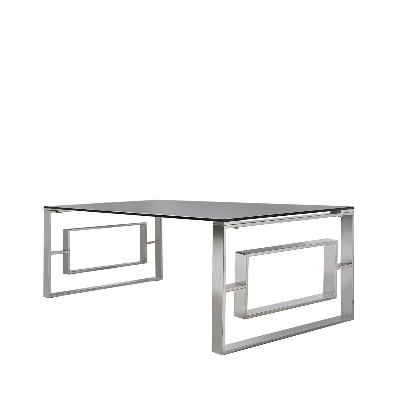 Apex Stainless Steel Coffee Table Smoked Glass Top - Dsp
