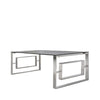Apex Stainless Steel Coffee Table Smoked Glass Top - Dsp