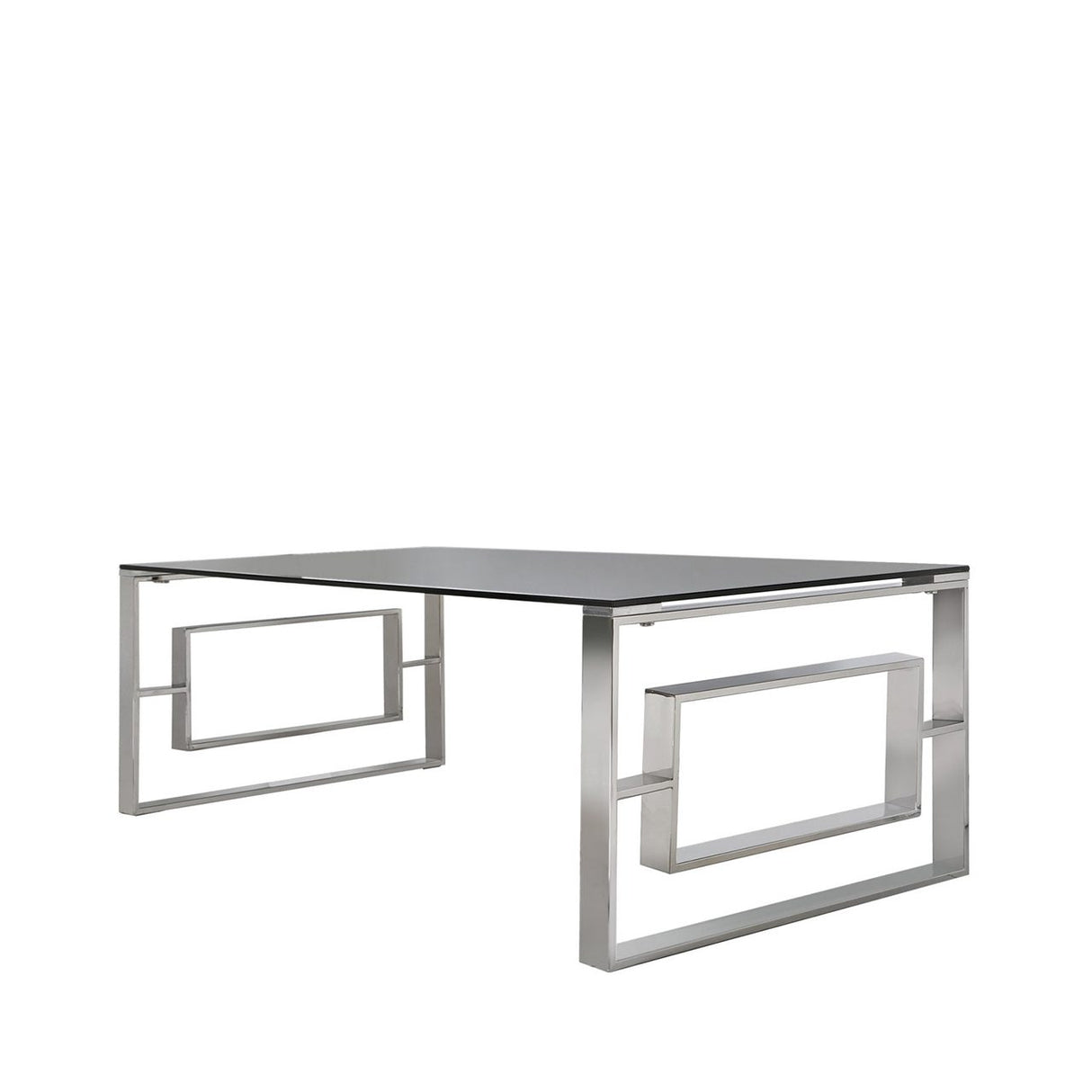 Apex Stainless Steel Coffee Table Smoked Glass Top - Dsp
