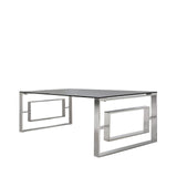 Apex Stainless Steel Coffee Table Smoked Glass Top - Dsp