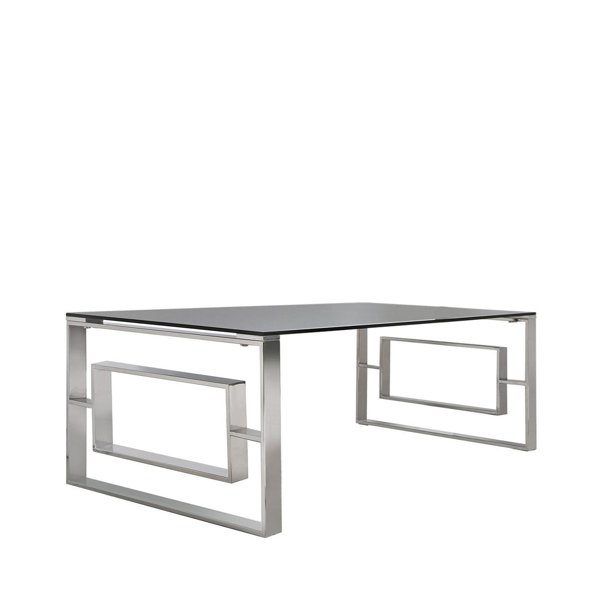 Apex Stainless Steel Coffee Table Smoked Glass Top - Dsp
