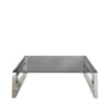 Apex Stainless Steel Coffee Table Smoked Glass Top - Dsp
