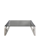 Apex Stainless Steel Coffee Table Smoked Glass Top - Dsp