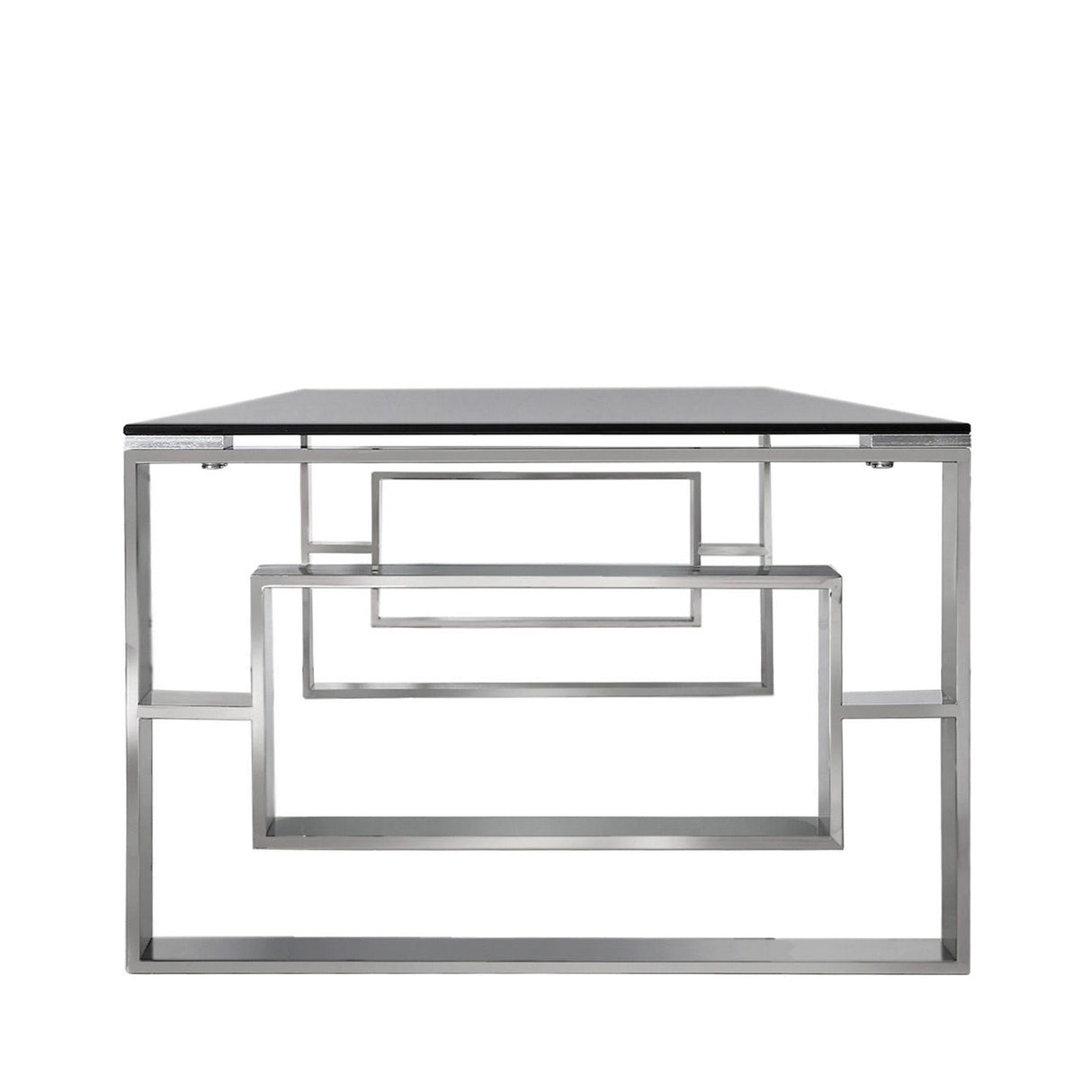 Apex Stainless Steel Coffee Table Smoked Glass Top - Dsp