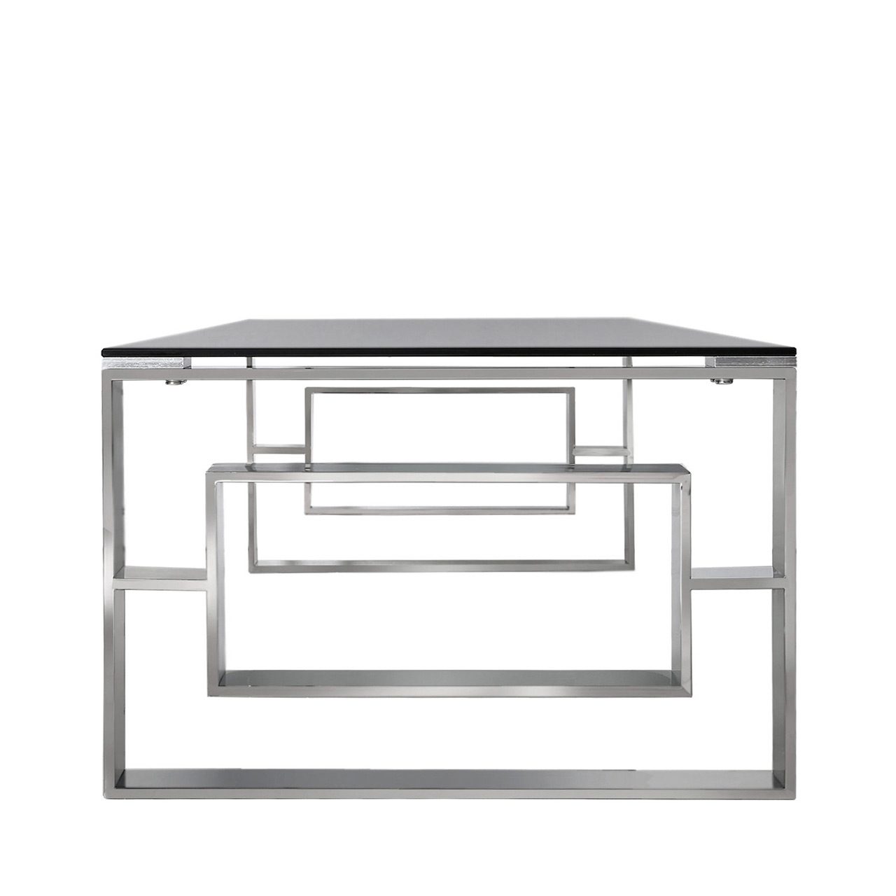 Apex Stainless Steel Coffee Table Smoked Glass Top - Dsp