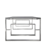 Apex Stainless Steel Coffee Table Smoked Glass Top - Dsp