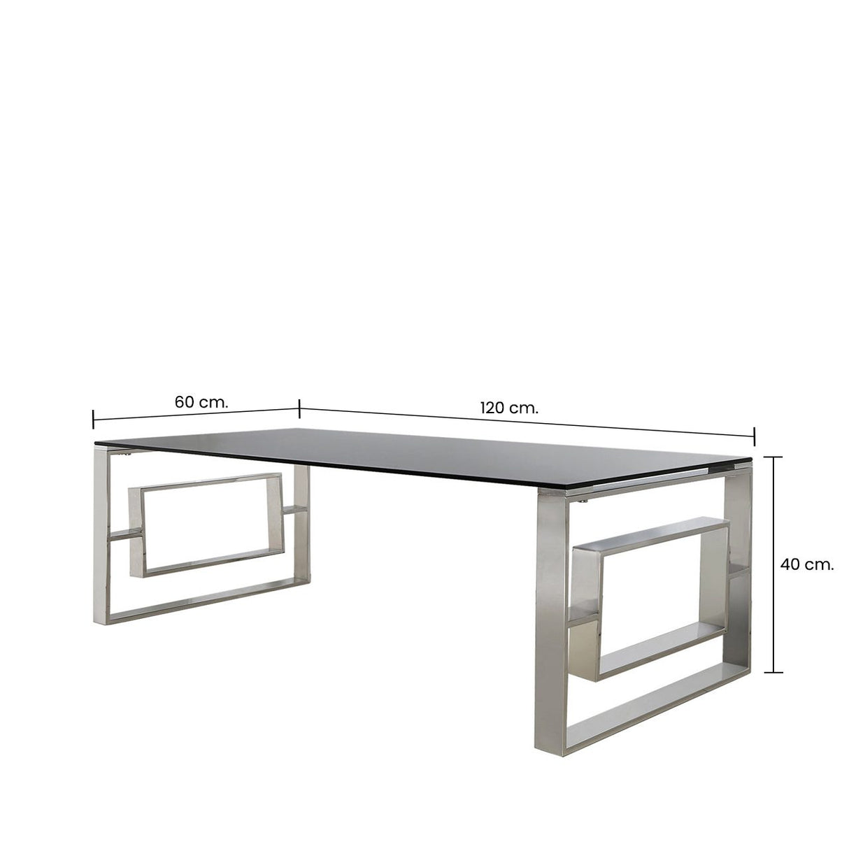 Apex Stainless Steel Coffee Table Smoked Glass Top - Dsp
