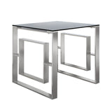 Apex Stainless Steel End Table Smoked Glass Top-Dsp