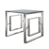 Apex Stainless Steel End Table Smoked Glass Top-Dsp