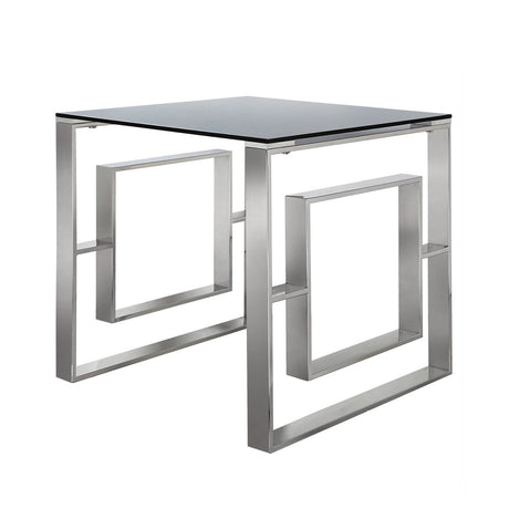 Apex Stainless Steel End Table Smoked Glass Top-Dsp