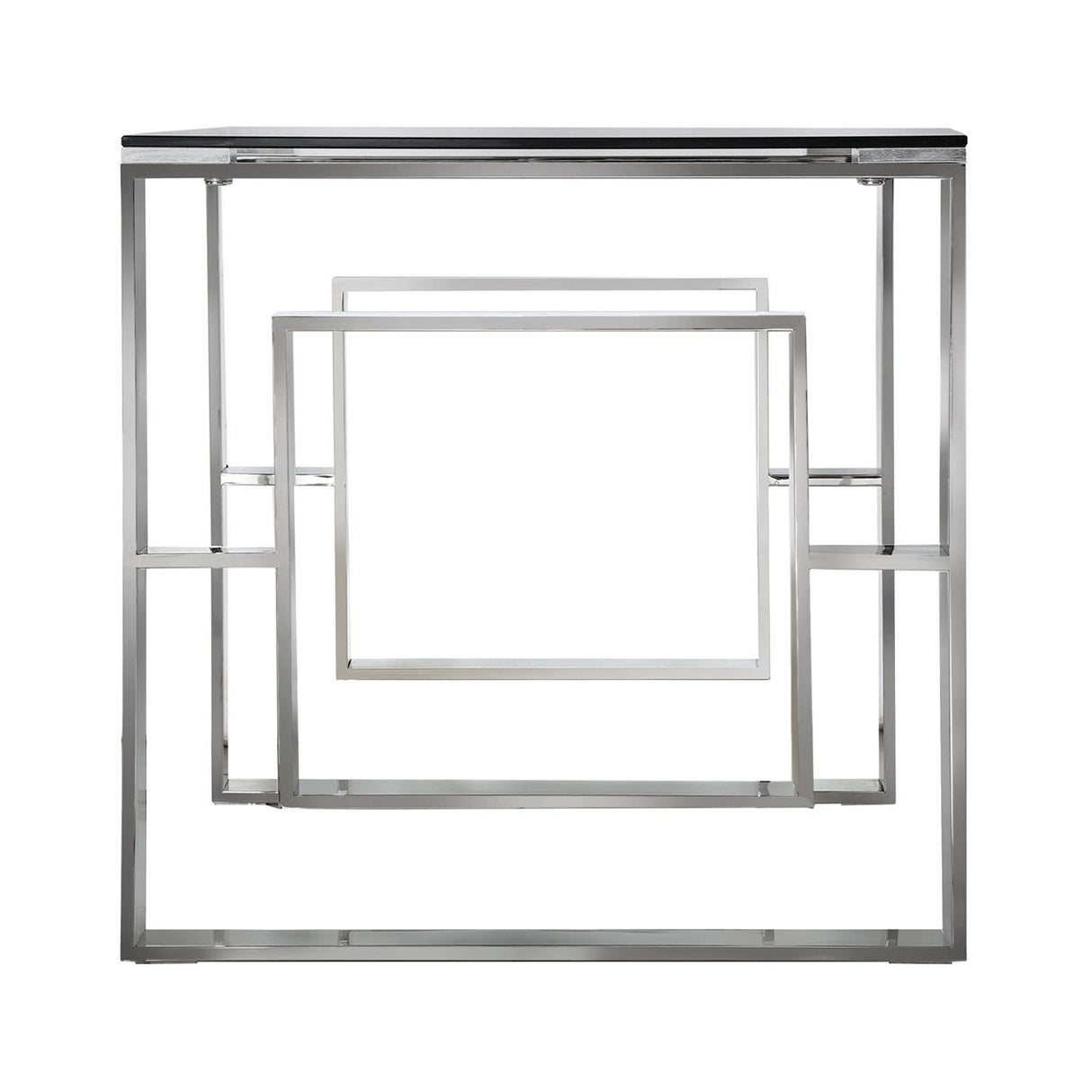 Apex Stainless Steel End Table Smoked Glass Top-Dsp