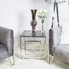 Apex Stainless Steel End Table Smoked Glass Top-Dsp