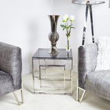 Apex Stainless Steel End Table Smoked Glass Top-Dsp