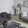 Apex Stainless Steel End Table Smoked Glass Top-Dsp