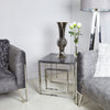 Apex Stainless Steel End Table Smoked Glass Top-Dsp