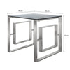 Apex Stainless Steel End Table Smoked Glass Top-Dsp
