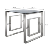 Apex Stainless Steel End Table Smoked Glass Top-Dsp