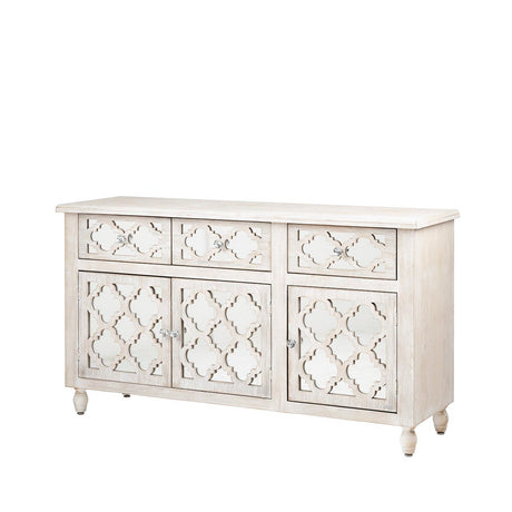 Hampton Beach 3 Door 3 Drawer Cabinet Washed Ash And Mirror - Dsp