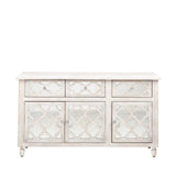 Hampton Beach 3 Door 3 Drawer Cabinet Washed Ash And Mirror - Dsp