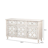 Hampton Beach 3 Door 3 Drawer Cabinet Washed Ash And Mirror - Dsp