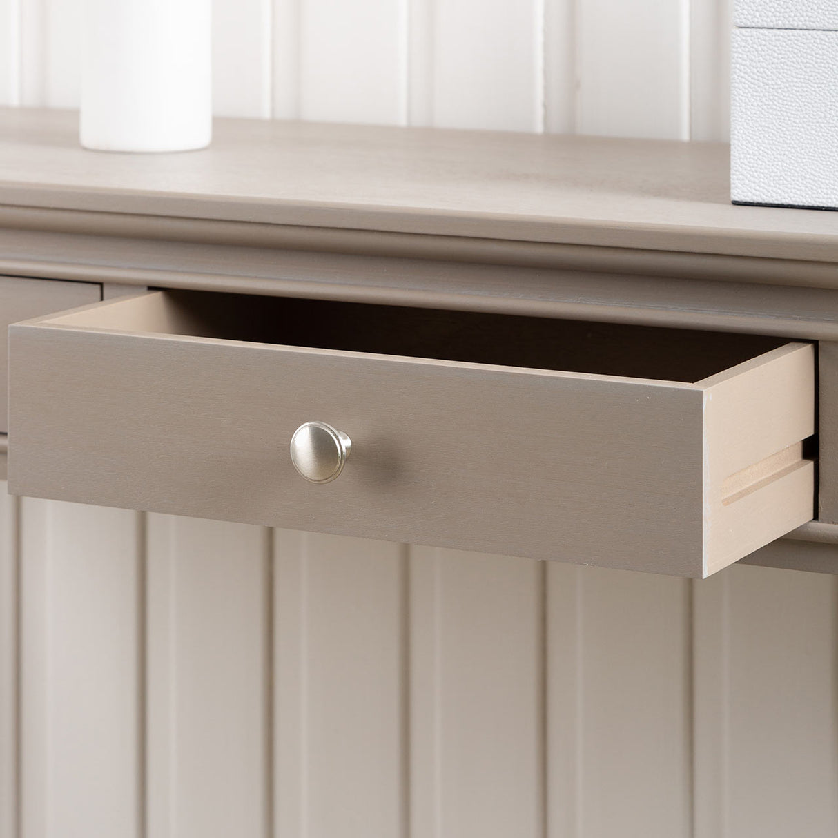 Delta Large 3 Drawer Console Table Taupe - Ball Handle-Dsp