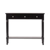 Delta Medium 3 Drawer Console Table Black - Ball Handle-Dsp