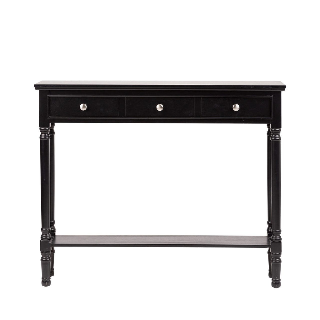 Delta Medium 3 Drawer Console Table Black - Ball Handle-Dsp