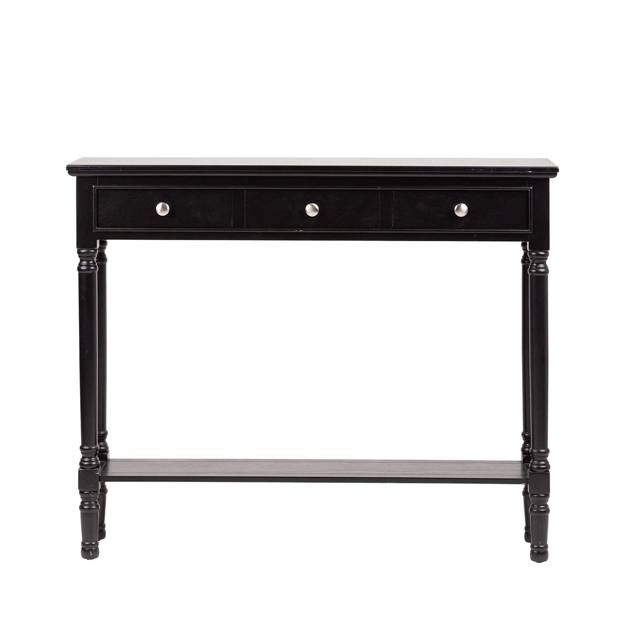 Delta Medium 3 Drawer Console Table Black - Ball Handle-Dsp