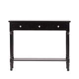 Delta Medium 3 Drawer Console Table Black - Ball Handle-Dsp