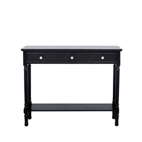 Delta Medium 3 Drawer Console Table Black - Ball Handle-Dsp