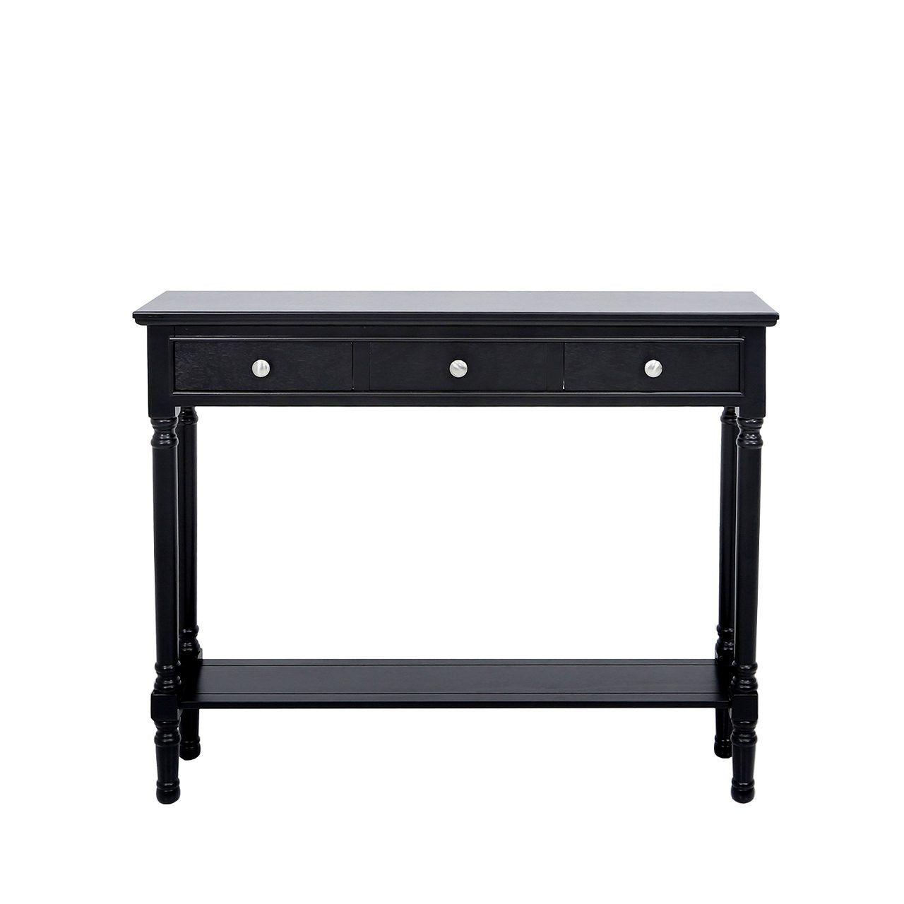Delta Medium 3 Drawer Console Table Black - Ball Handle-Dsp