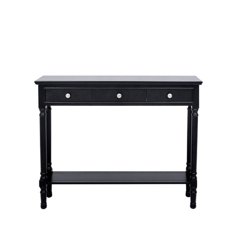 Delta Medium 3 Drawer Console Table Black - Ball Handle-Dsp