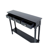 Delta Medium 3 Drawer Console Table Black - Ball Handle-Dsp