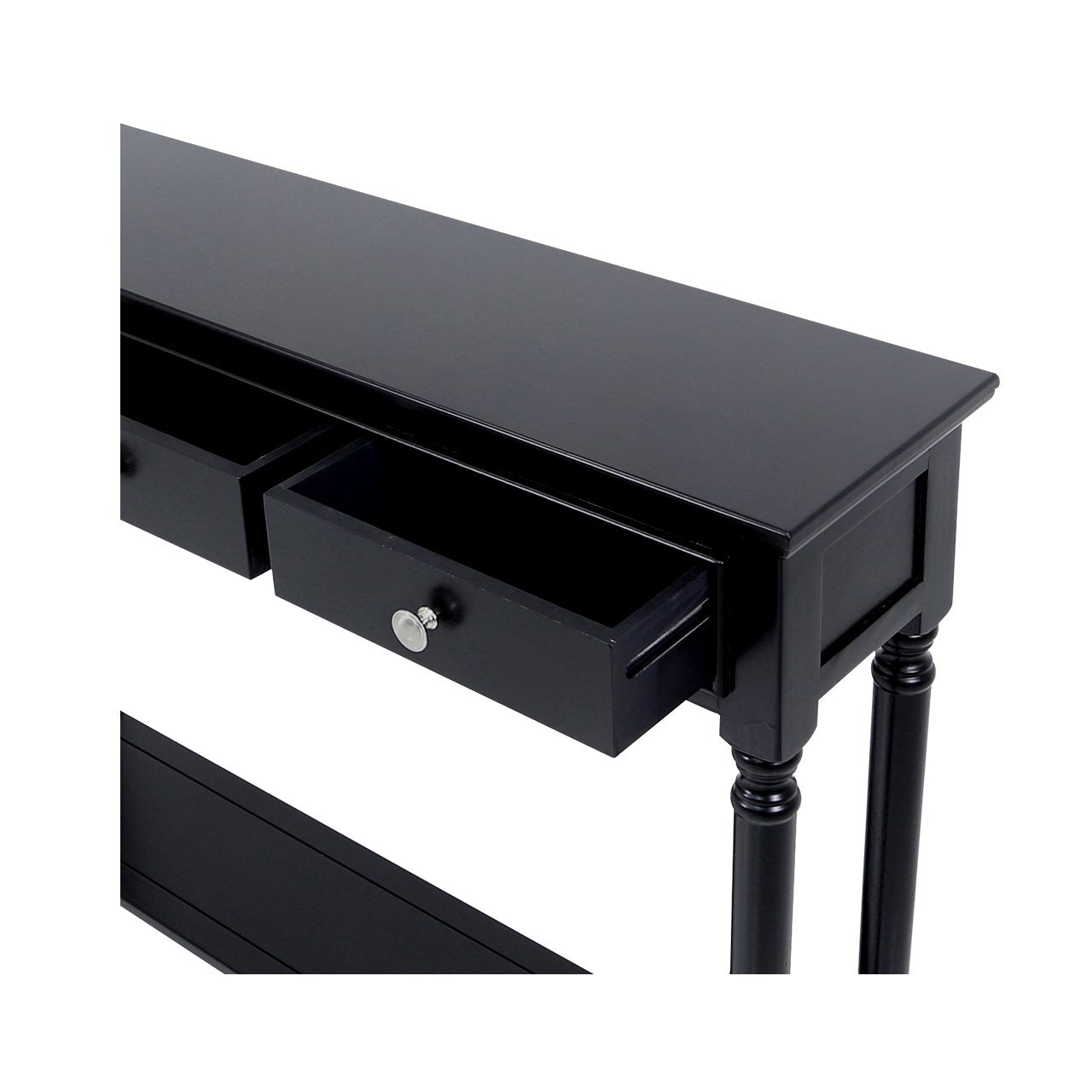 Delta Medium 3 Drawer Console Table Black - Ball Handle-Dsp