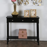 Delta Medium 3 Drawer Console Table Black - Ball Handle-Dsp
