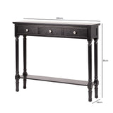 Delta Medium 3 Drawer Console Table Black - Ball Handle-Dsp