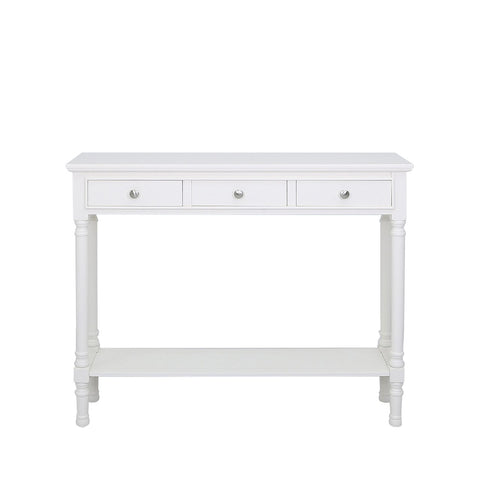 Delta Medium 3 Drawer Console Table White - Ball Handle