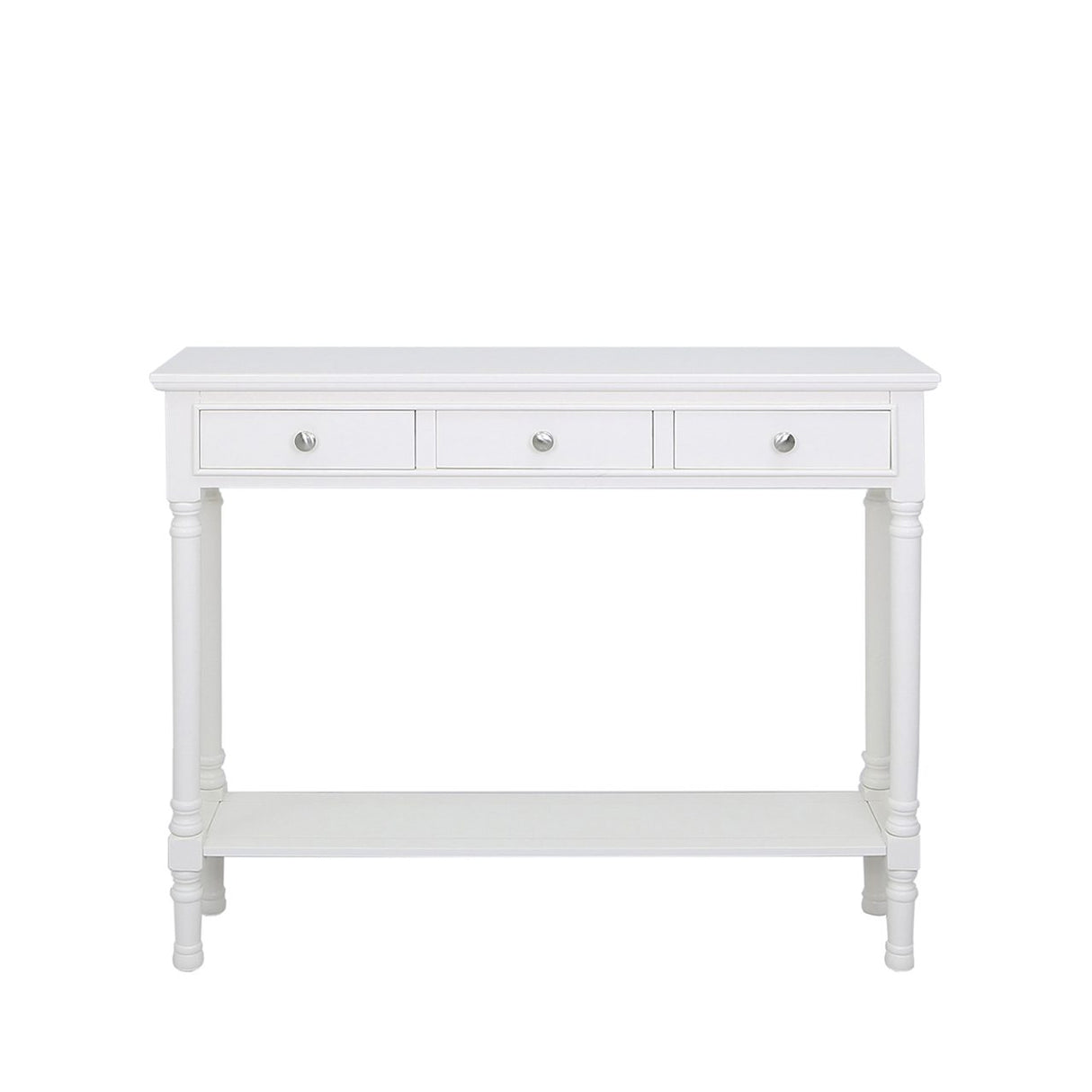 Delta Medium 3 Drawer Console Table White - Ball Handle