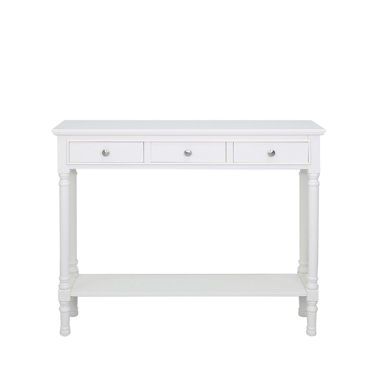 Delta Medium 3 Drawer Console Table White - Ball Handle
