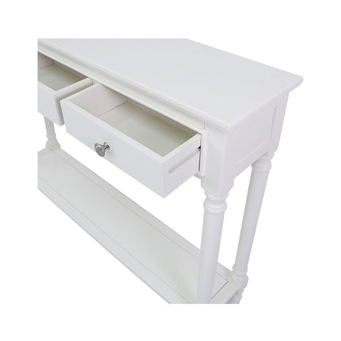 Delta Medium 3 Drawer Console Table White - Ball Handle