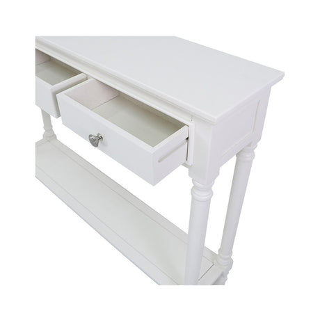 Delta Medium 3 Drawer Console Table White - Ball Handle