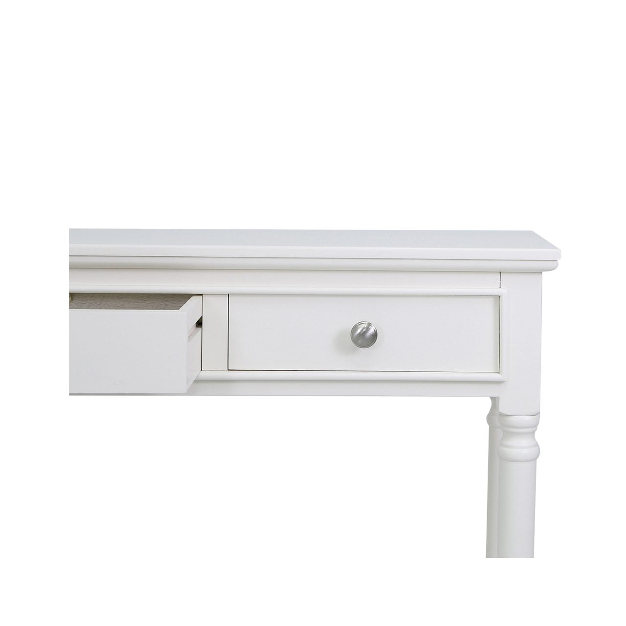 Delta Medium 3 Drawer Console Table White - Ball Handle