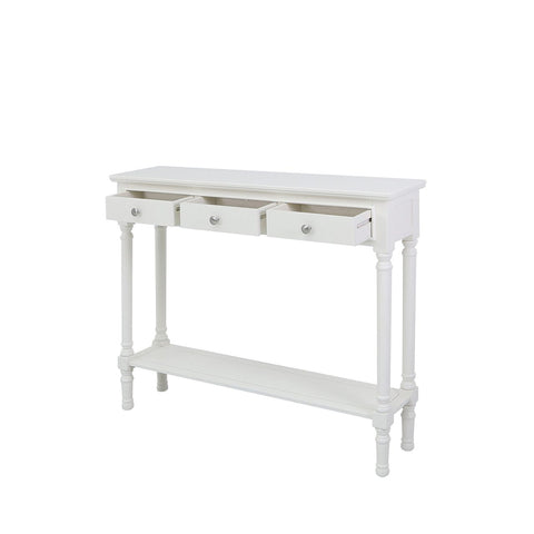 Delta Medium 3 Drawer Console Table White - Ball Handle