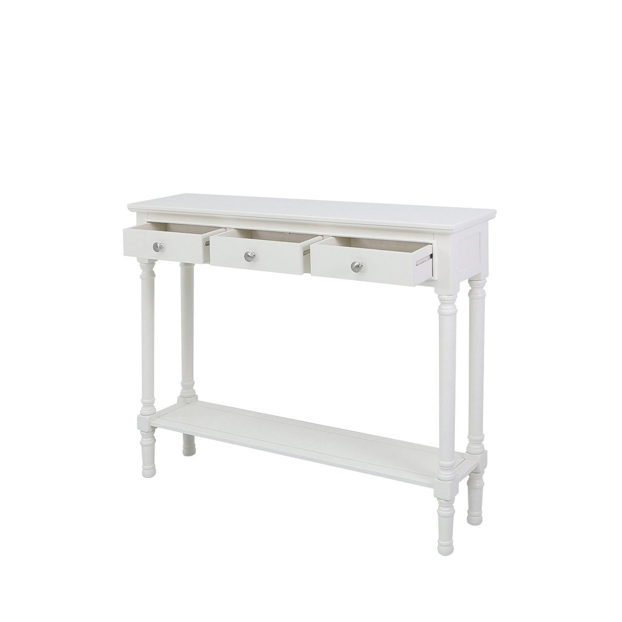 Delta Medium 3 Drawer Console Table White - Ball Handle