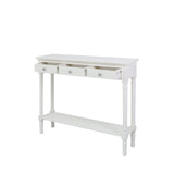 Delta Medium 3 Drawer Console Table White - Ball Handle