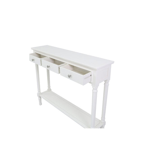 Delta Medium 3 Drawer Console Table White - Ball Handle